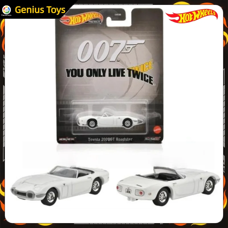 Hot Wheels Premium 1/64 Scale Diecast 007 Toyota 2000GT Roadster Collectible Alloy Car Model Vehicle Toy Adult Fans Collector