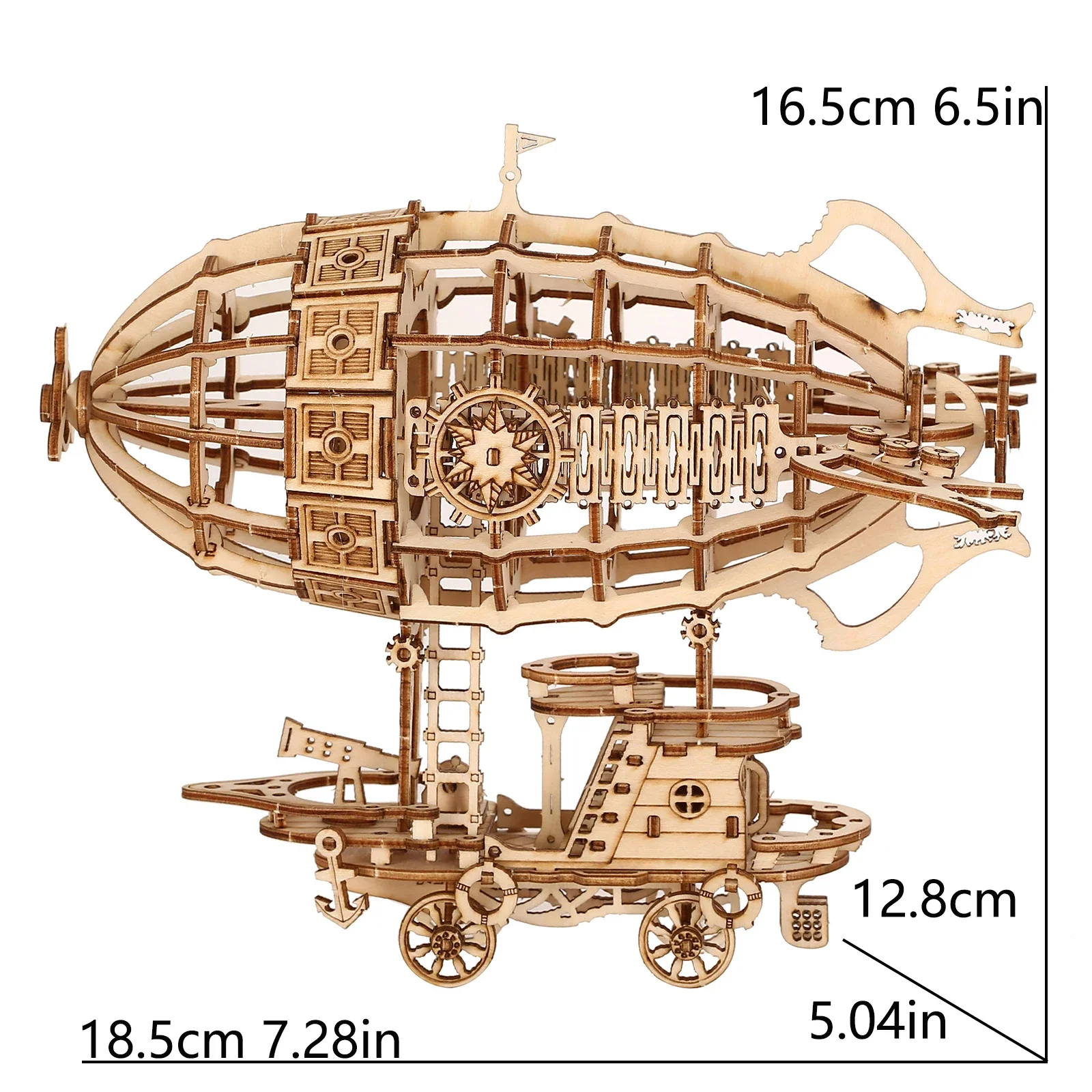 airship Model DIY 3D Wooden Puzzle Building Block Kits Assembly Toy Birthday Gift For Kids Adult Home Decor