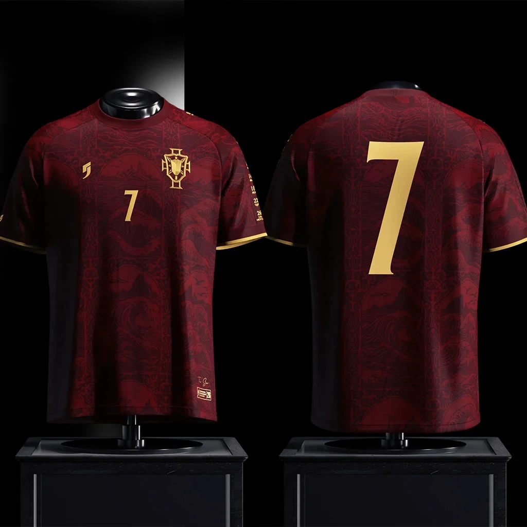 2026 Portugal No. 7 Football Jersey Men Summer Fashion T-shirt Sports Breathable Quick-dry Jersey Family Matching Clothing