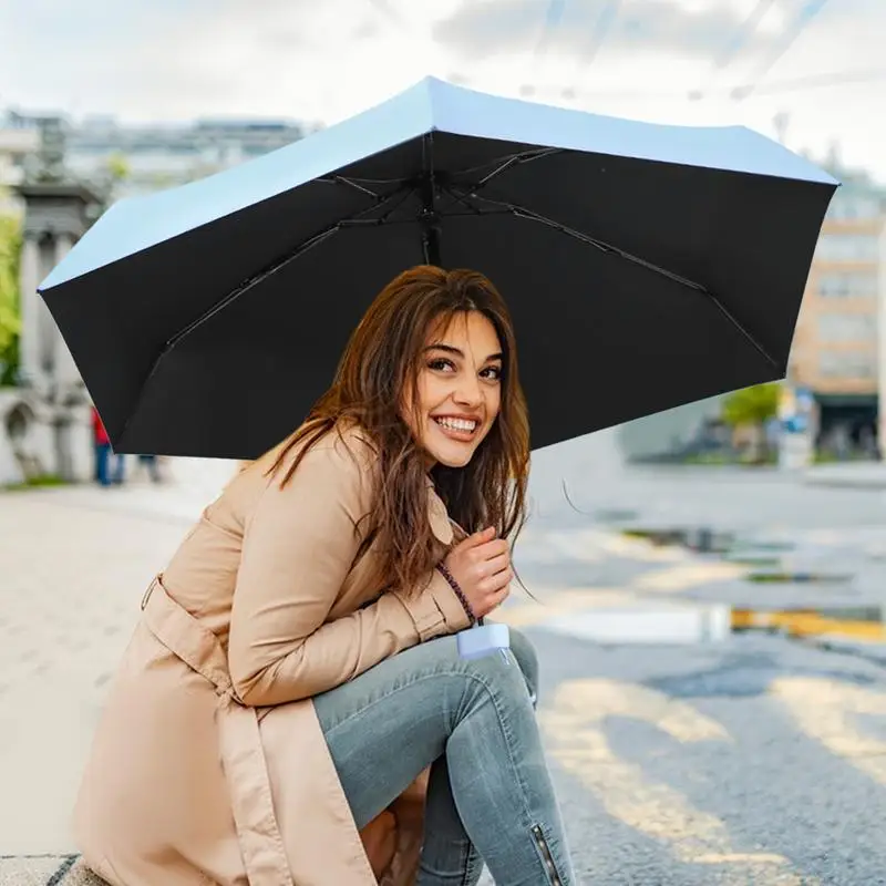 Portable Sun Shade Umbrella Upf 50 Small Lightweight & Tiny Umbrella Mini Waterproof Umbrella Travel-Ready Open Diameter 35inch