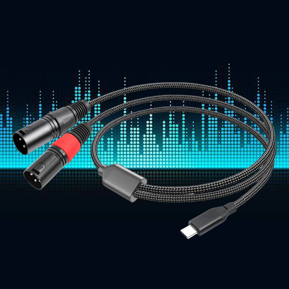 Type C To Dual XLR Male Aux Audio Cable Built in DAC Chipset USB C To Dual XLR Audio Cable Male XLR To USB C Converter Adapter