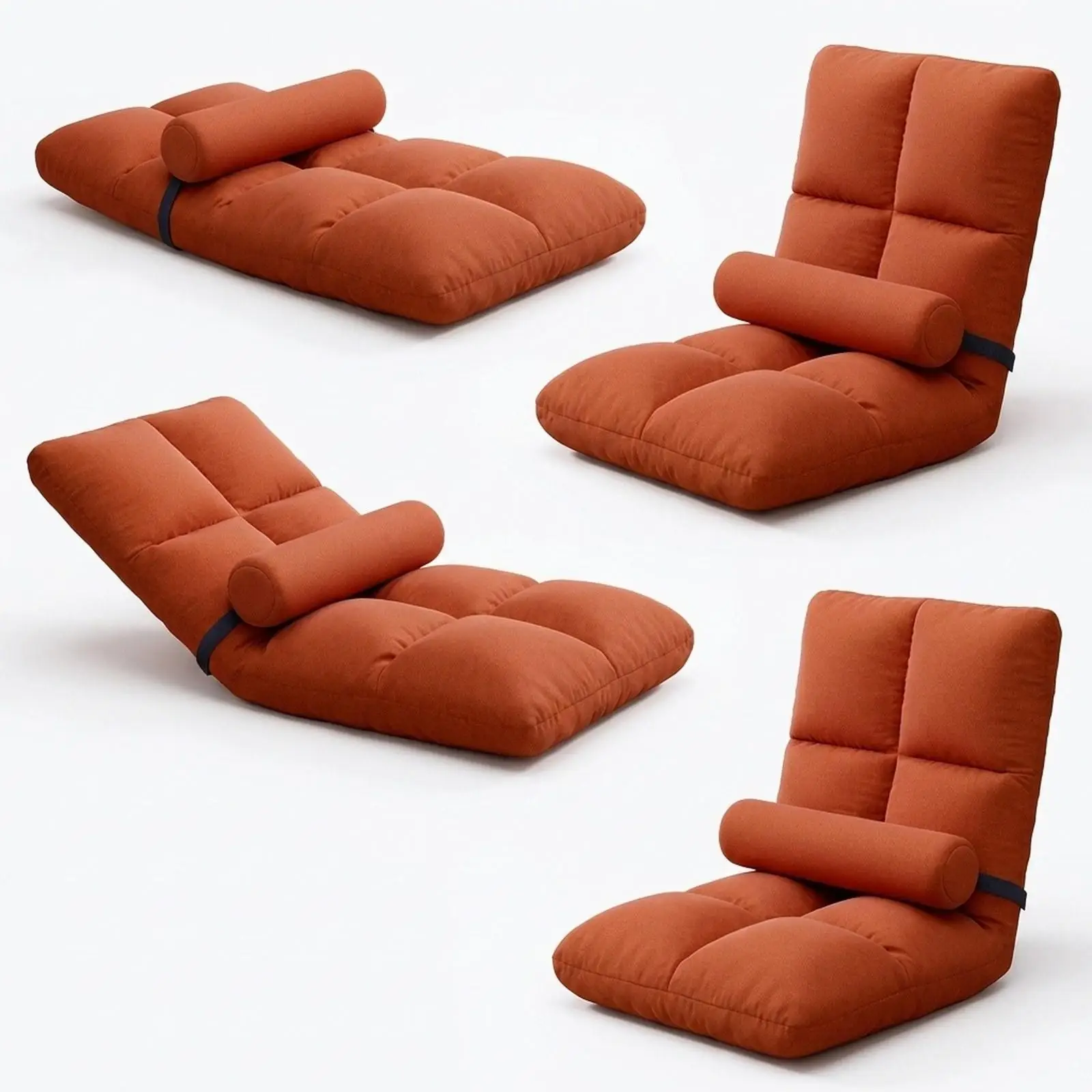 Soft Floor Chair with Waist Pillow Support Breathable Flannel Sponge Tatami Seat for Relaxation and Comfort
