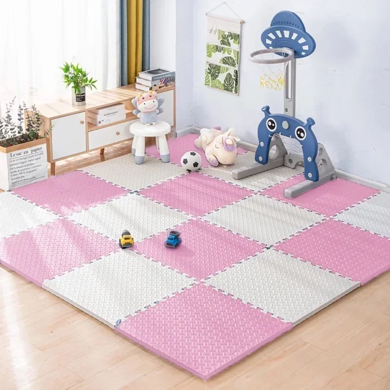 Alfombra de juegos entrelazada para bebés, alfombra gruesa y suave, perfecta para la habitación de los niños pequeños, zona de juegos y ejercicio,