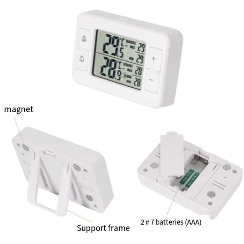 2Set Household Refrigerator Cold Storage Electronic Thermometer One Tow Two Wireless Transmission Thermometer With Alarmab13