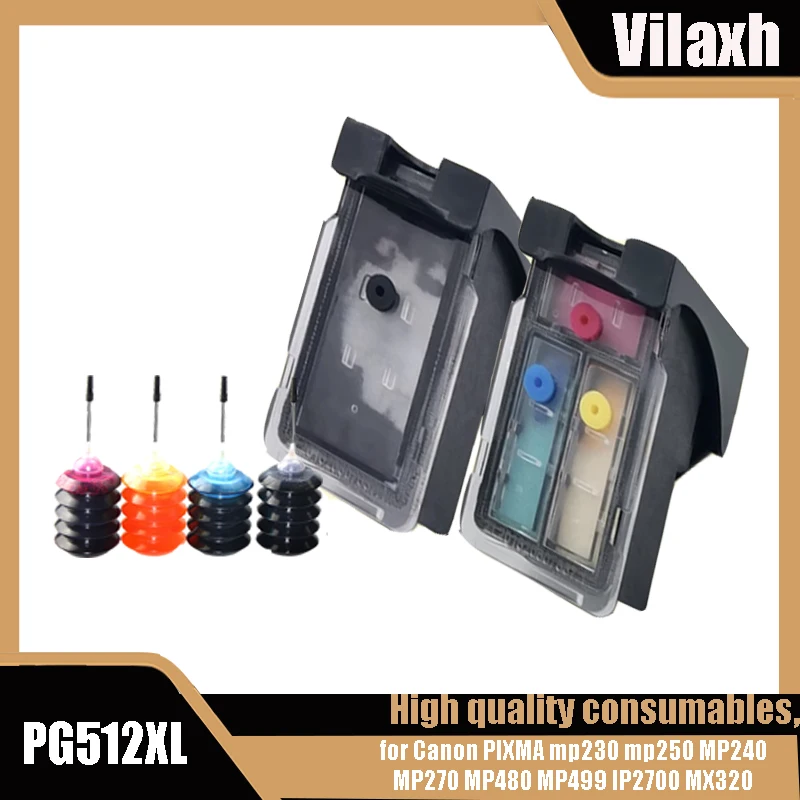 Vilaxh PG512 CL513 восстановленный картридж PG-512 CL-513 для Canon Pixma iP2700 iP2702 MP330 MP480 MP490 MP492 MP495 MP499