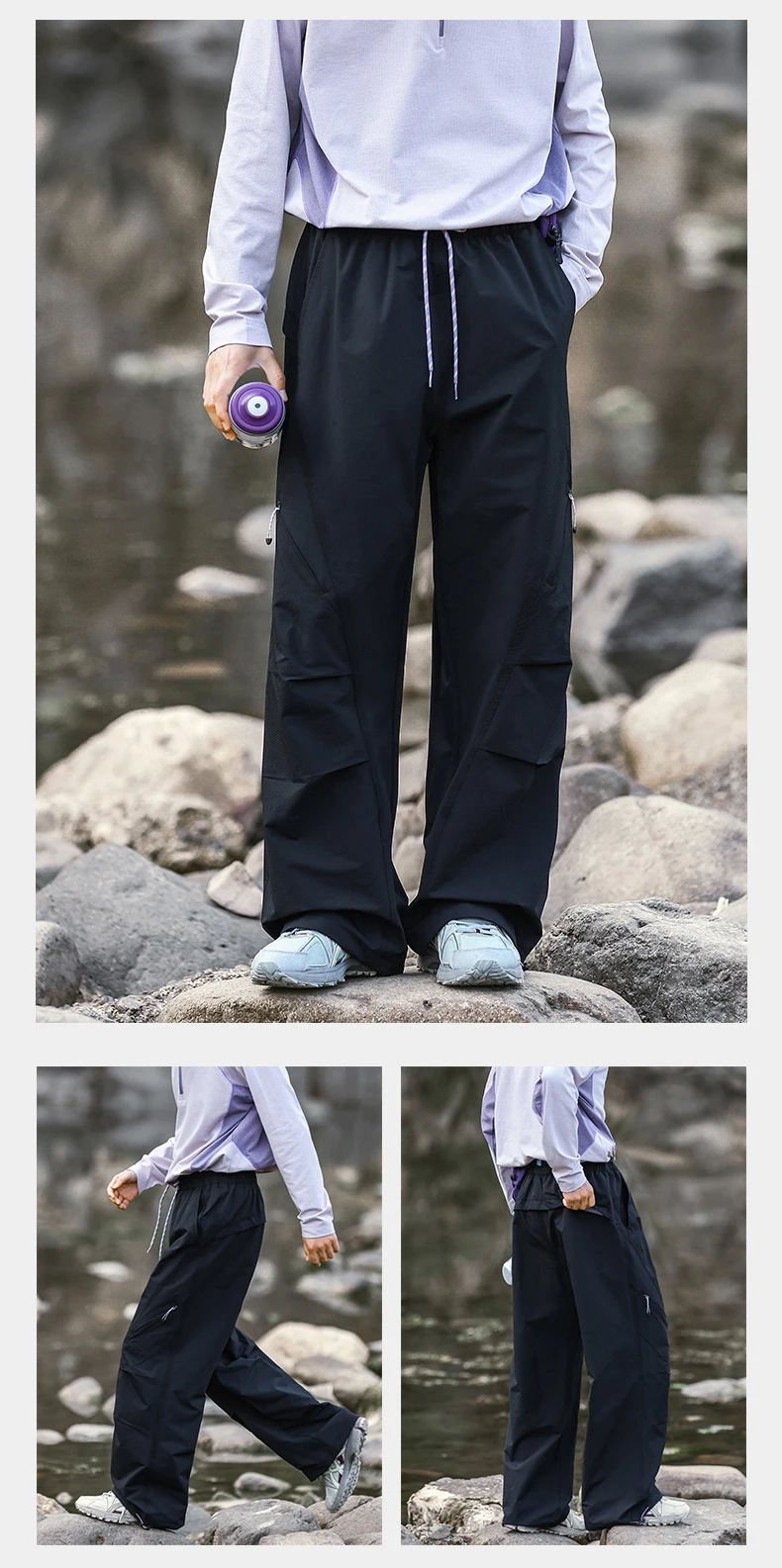 Unisex Loose Fit Hiking Pants with Utility Pockets