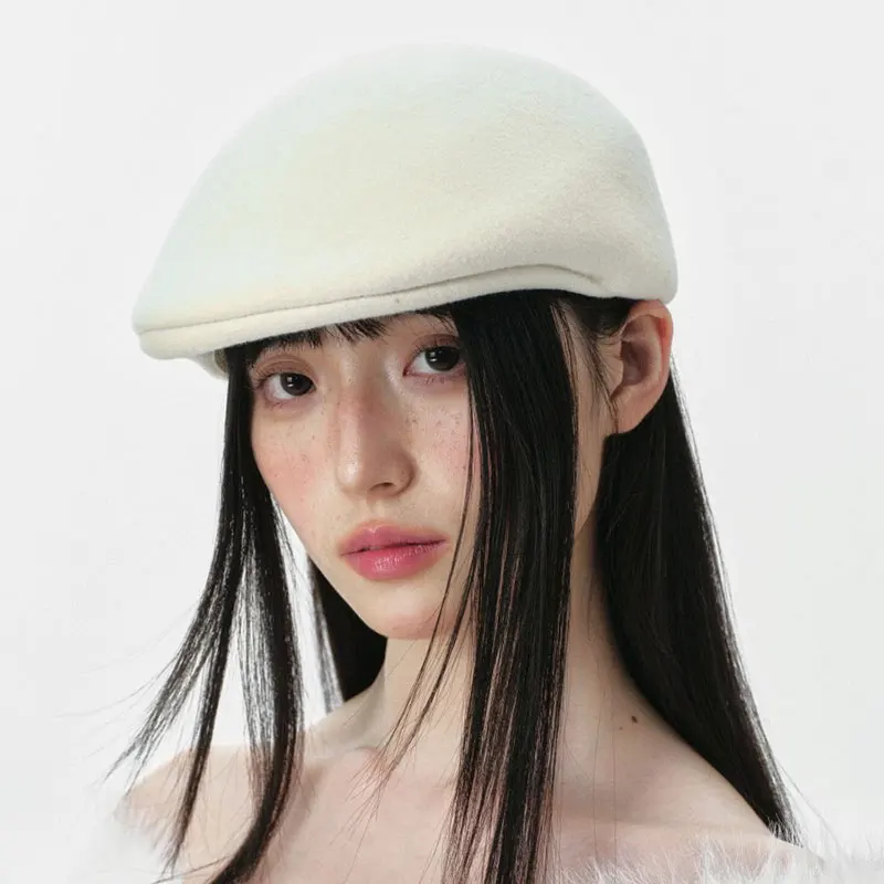 Neue Winter Hohe Qualität Klassische Dicke Wollfilz Vorwärts Kappe Für Frauen Männer Warme Visiere Hut Mode Straße Vintage Chapeu Fedora – Detail 13