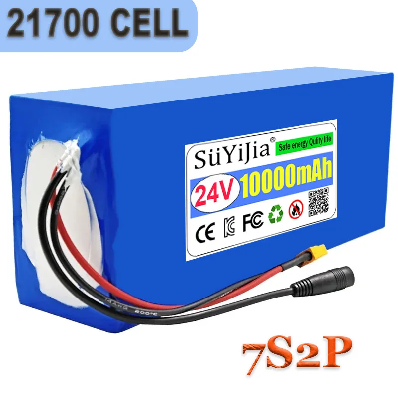 

Новый литиевый аккумуляторный блок 24В 10Ач 21700 7S2P с BMS 15А, мощный перезаряжаемый аккумулятор 0-500Вт