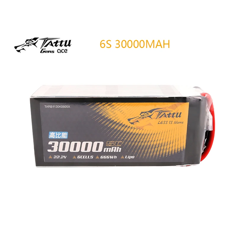 TATTU 30000mAh  22.2V 6S LiPO Battery Burst 5C for Big Load Multirotor FPV XT90S