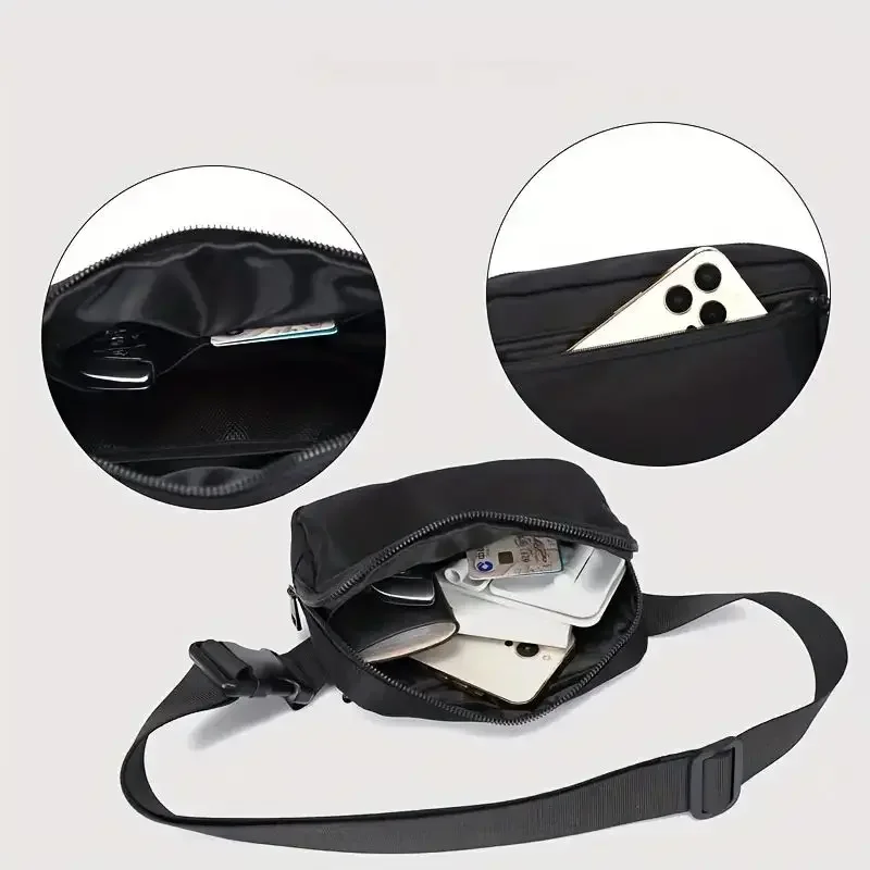 Men's chest bag, mobile phone bag, small shoulder bag, suitable for outdoor exercise, running view 3