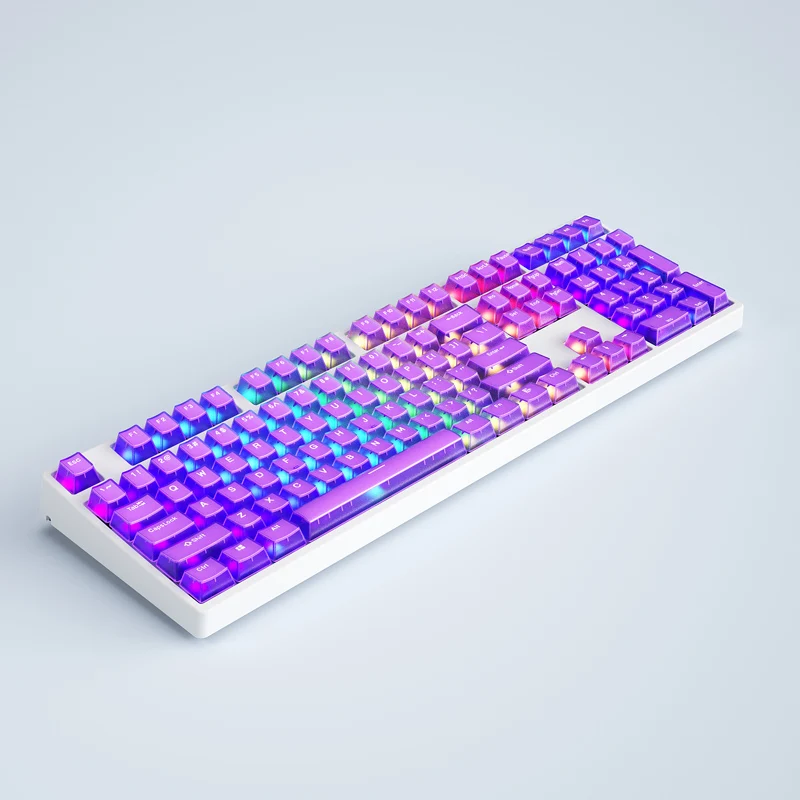 ECHOME Multicolor Keycap 117keys ABS Transparent Double Layer OEM Profile Custom Key Cap for Mechanical Keyboard Accessories