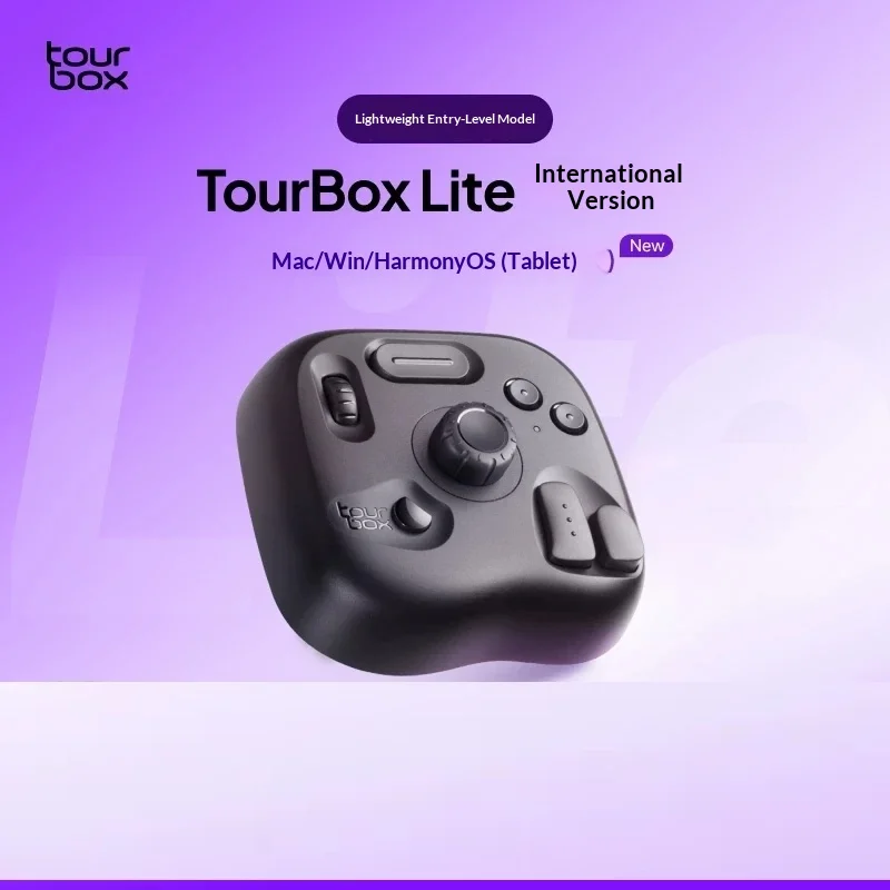 TourBox Lite Wireless Bluetooth Designer Shortcut Keyboard Custom Hotkeys for Photo Editing Color Grading Video Editing Drawing