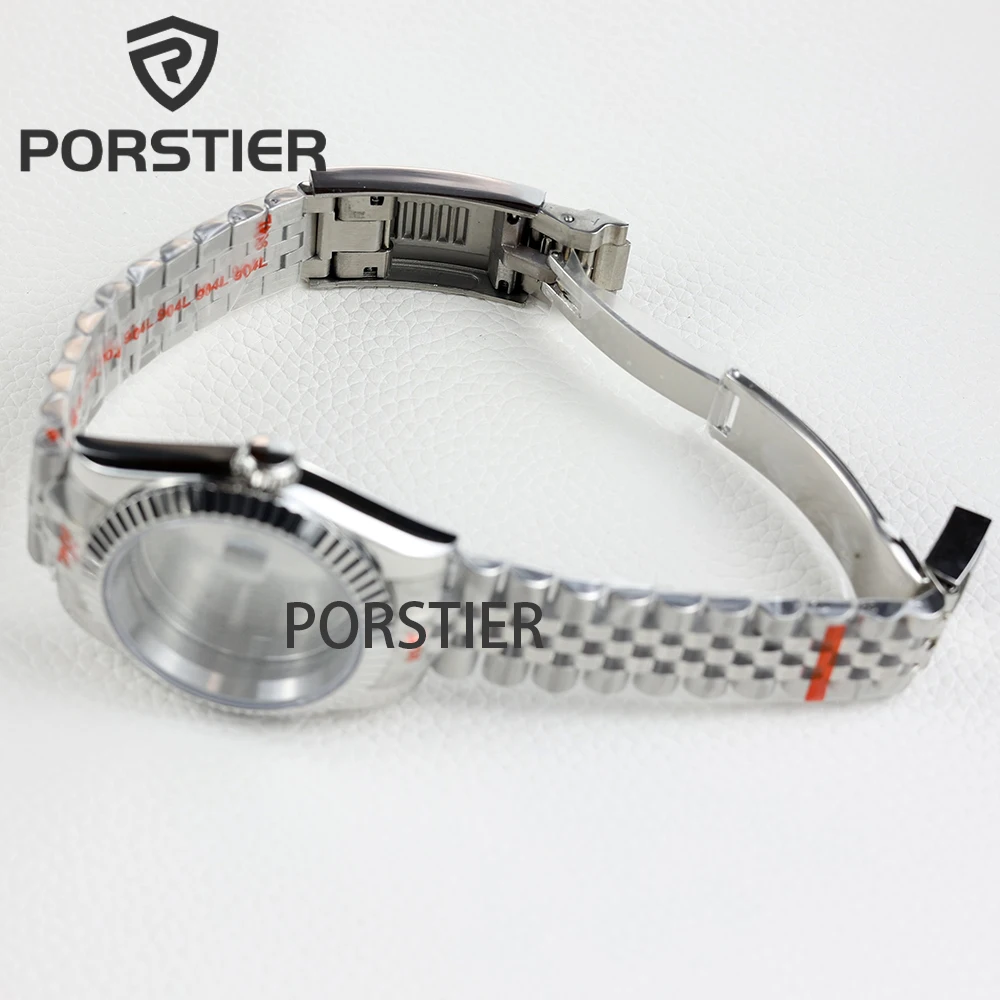 36/39mm rose gold /silver NH35 watch case sapphire glass fit NH35 NH36 movement 28.5mm dial jubilee bracelet stainless steel