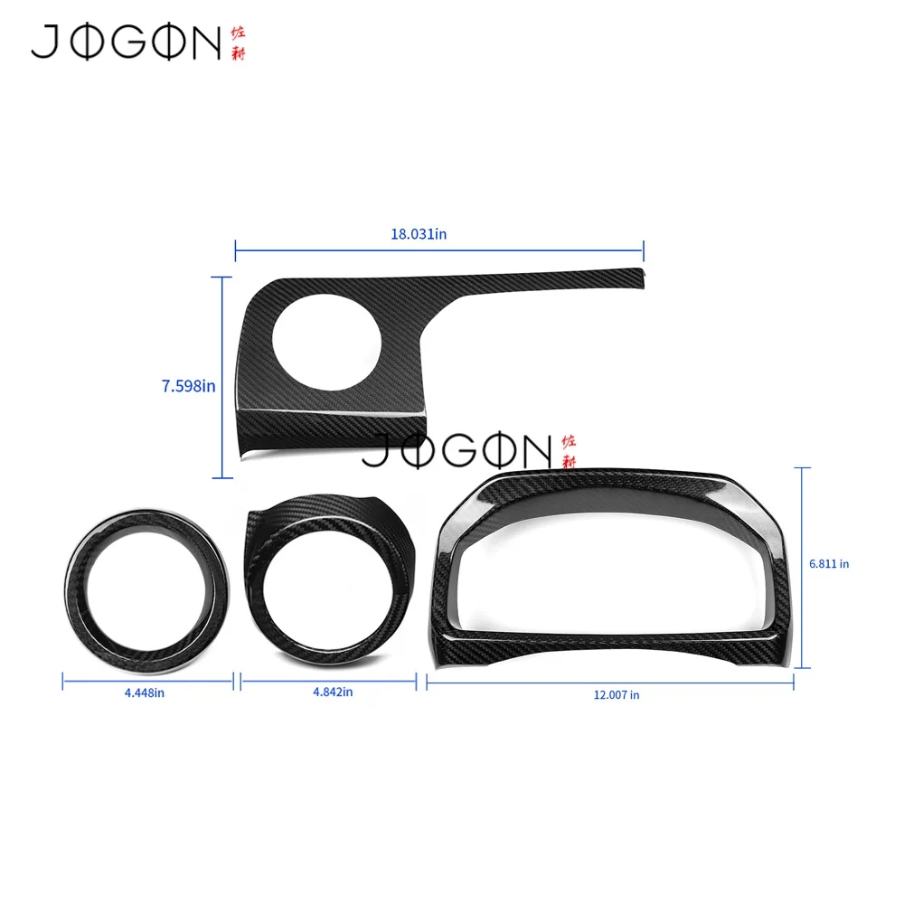 4Pcs LHD Carbon Car Center Speedometer Dash Side Air Vent Driver's Side Panel Cover Trim Accessories For Toyota GR Yaris 2025+