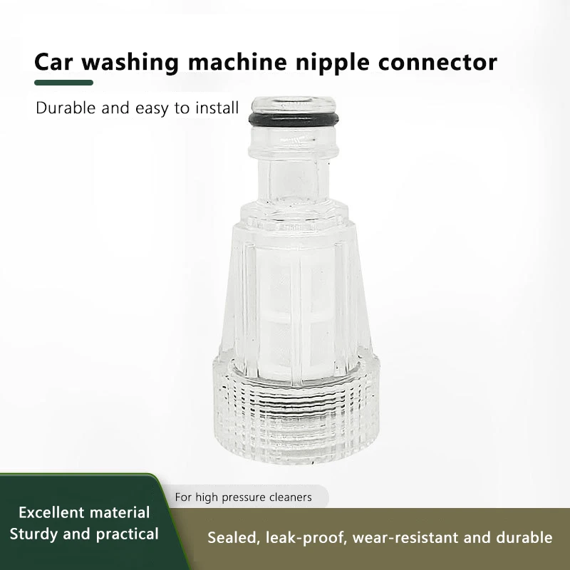 Y High Pressure Car Washer Water Inlet Filter Transparent Plastic Connector 6 Points Interface Home Washing Machine Accessories