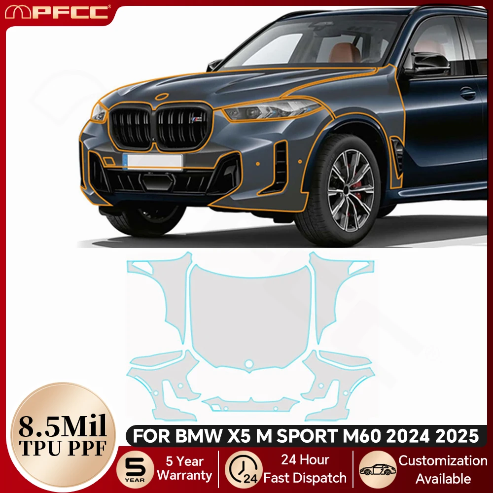 

For BMW X5 M Sport M60 2024 2025 TPU Paint Protection Film Car Body Pre-cut PPF Clear Bra Anti-scratch Resistant Invisible Cover