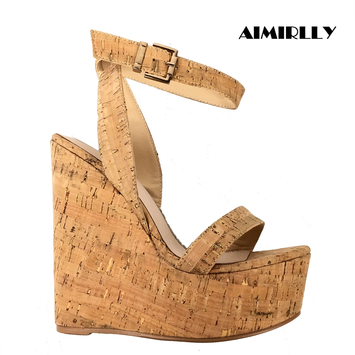 

Women Cork Platform Wedge Sandals Ankle Strap Open Toe High Heel Summer Casual Beach Party Shoes