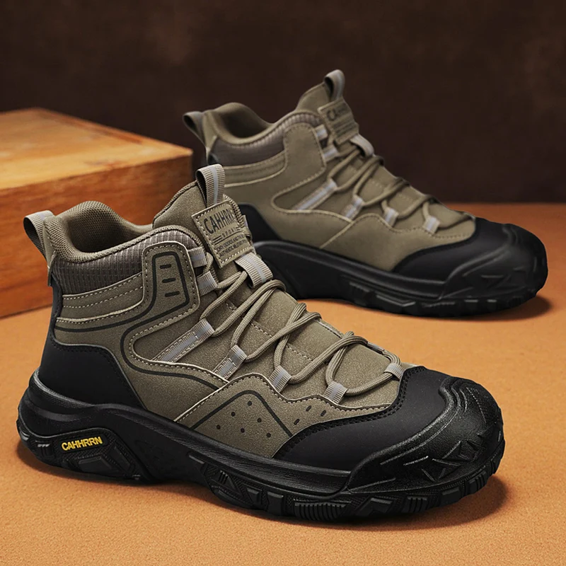 Mens Boots Casual Shoes Winter Outdoor Cowboy Combat Tactical Chelsea Motorcycle Ankle Leather Work Hiking Designer Luxury