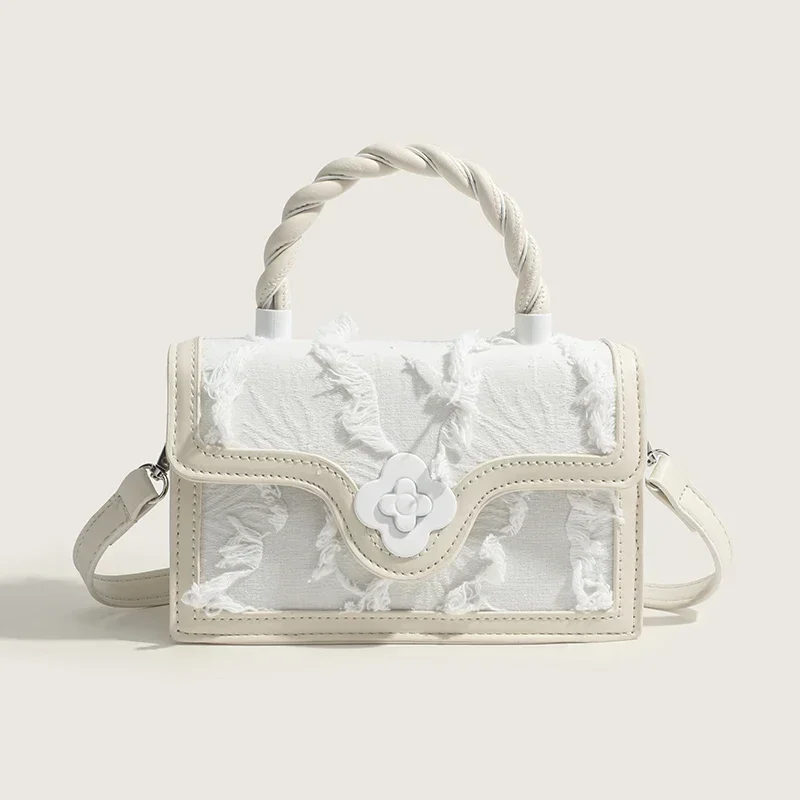 

Белые мини-квадратные сумки-мессенджеры с кисточками для женщин, роскошные дизайнерские сумки, кошельки 2024, новая мода, плетение на запястье, через плечо