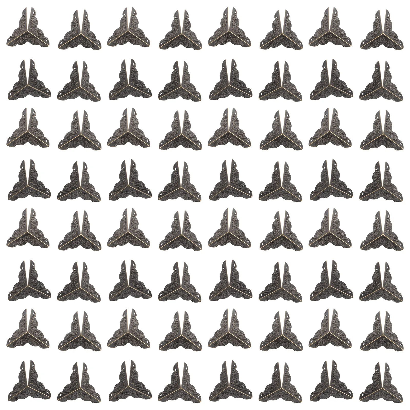 100 قطعة حماة زوايا الصدر الحديد خمر نمط صندوق حافة الحرس لخزائن المجوهرات الخشبية زخرفة الأثاث