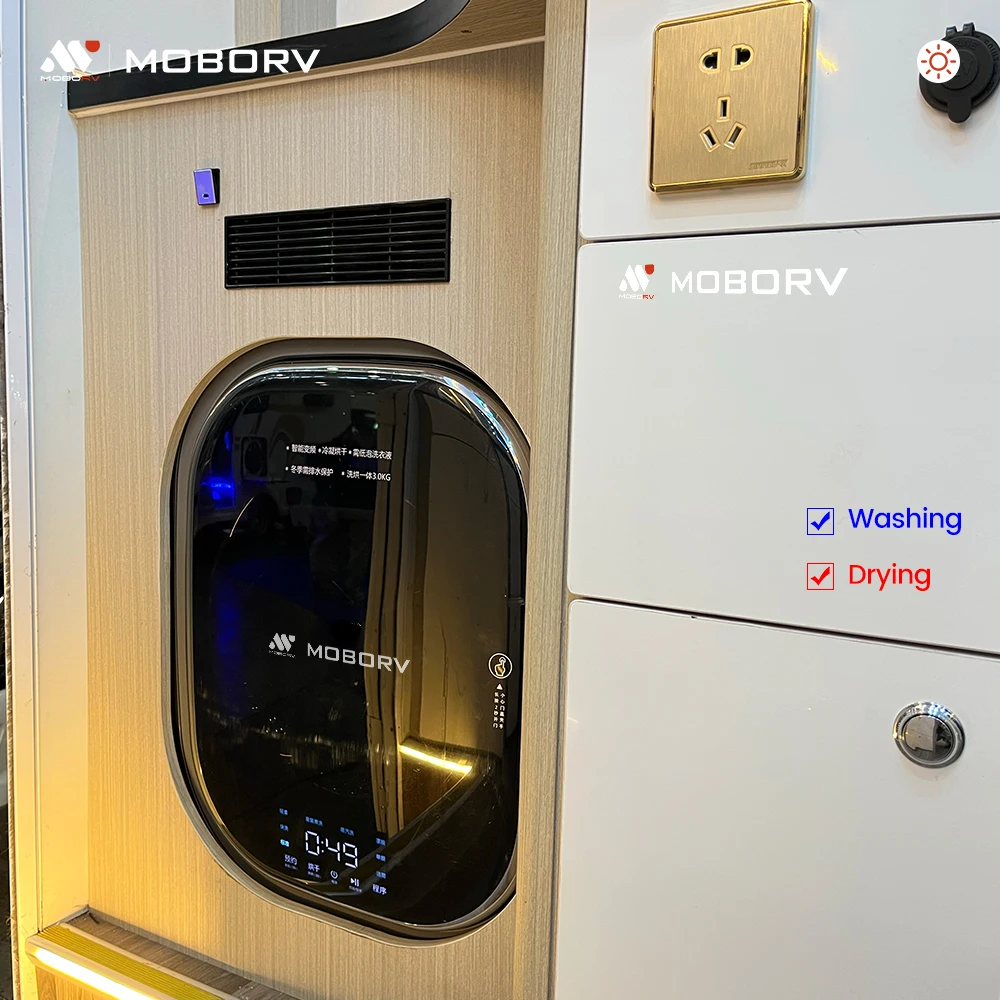 

RV Caravan Automatic Mini Wall-Mounted Front Load Stainless Steel Washing Machine Dryer Combo CCC Certified