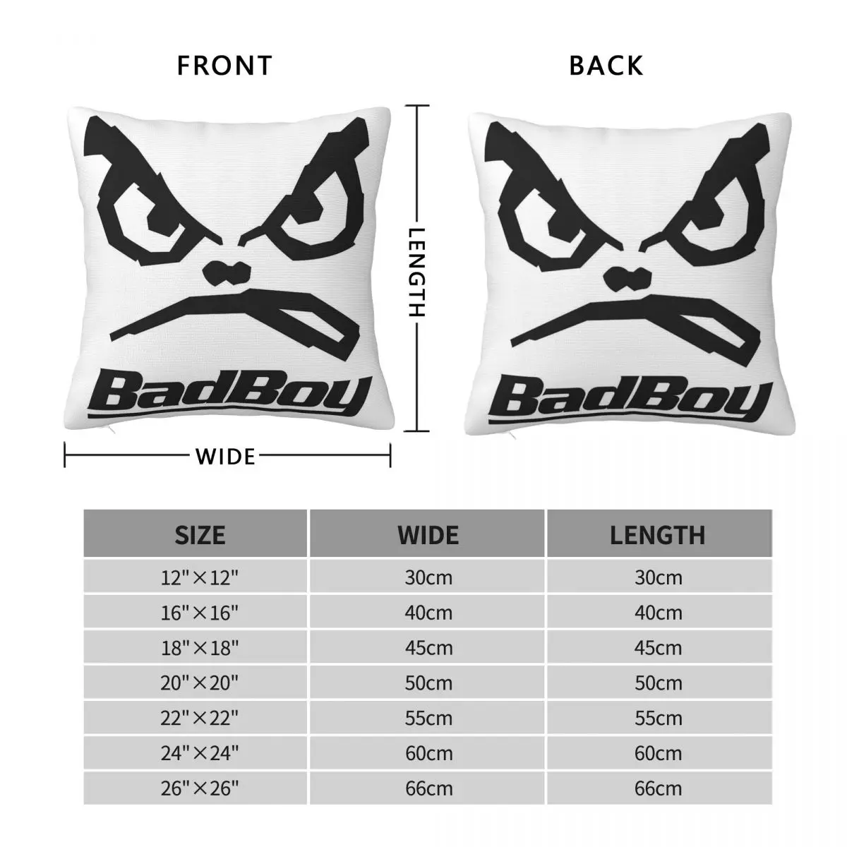 Bad Boy Angry Square Pillowcase Polyester Linen Velvet Creative Zip Decor Throw Pillow Case Home Cushion Cover 45x45