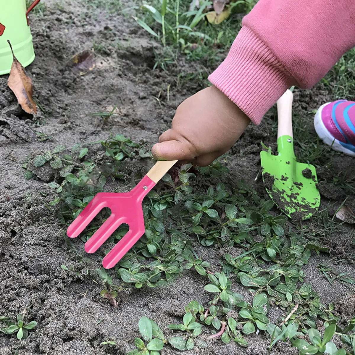 

Набор из 3 мини-инструментов для сада для детей: лопатка и грабли, безопасные для детей, для выращивания растений и обучения садоводству