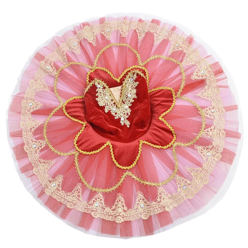 Bianco rosso pizzo balletto tutu donne professionali cigno nero concorrenza paillettes fiore vestito gonna bambini bambino ragazze bambino adulto