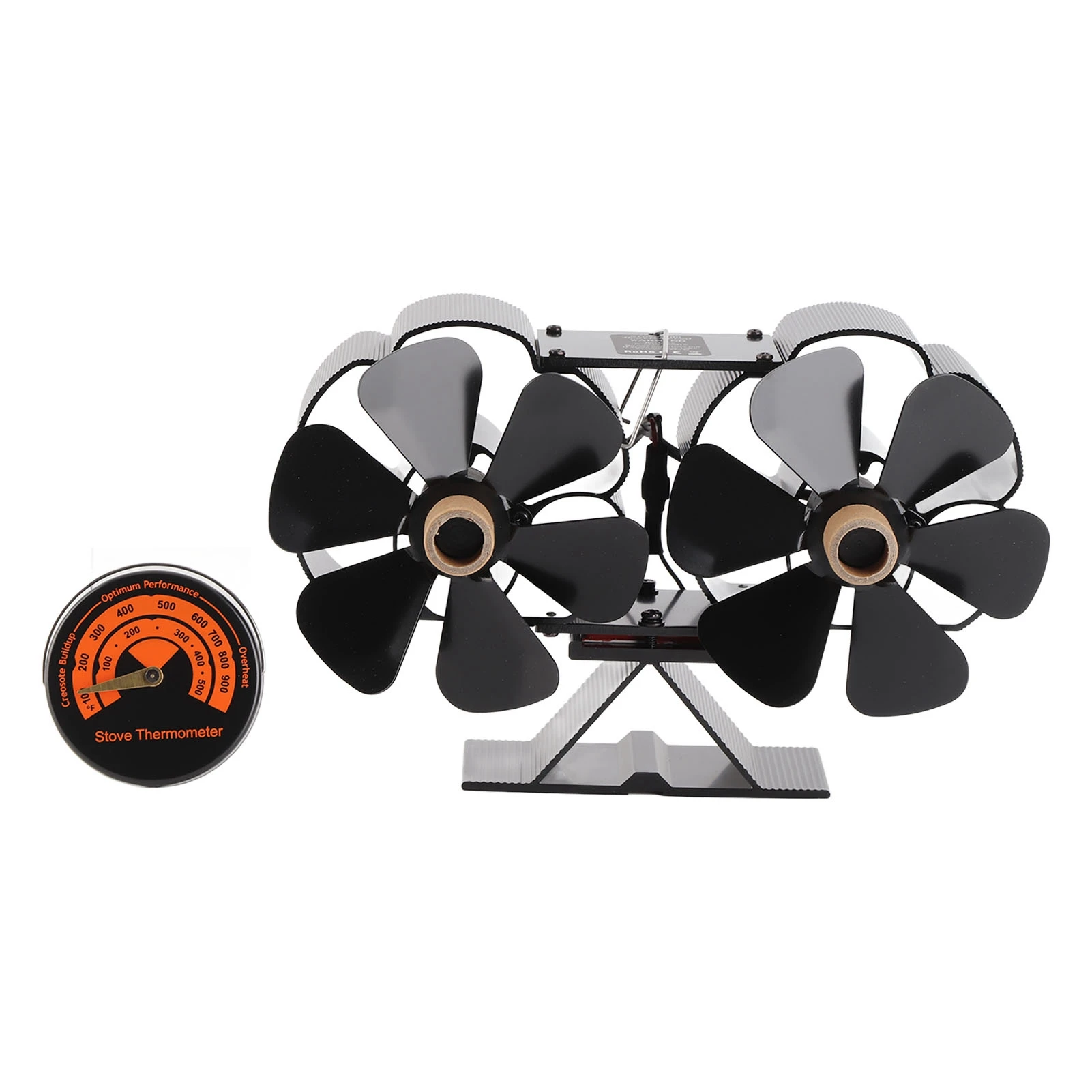 Wood Stove Fan Stove Fan Fireplace Fan Quiet Operating 180-220CFM 1400rpm Aluminum Alloy 6 Blade Heat Powered Wood Stove Fan