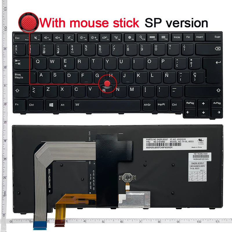 US/UK/SP/FR English Backlit Keyboard for LENOVO T460S T470S T460