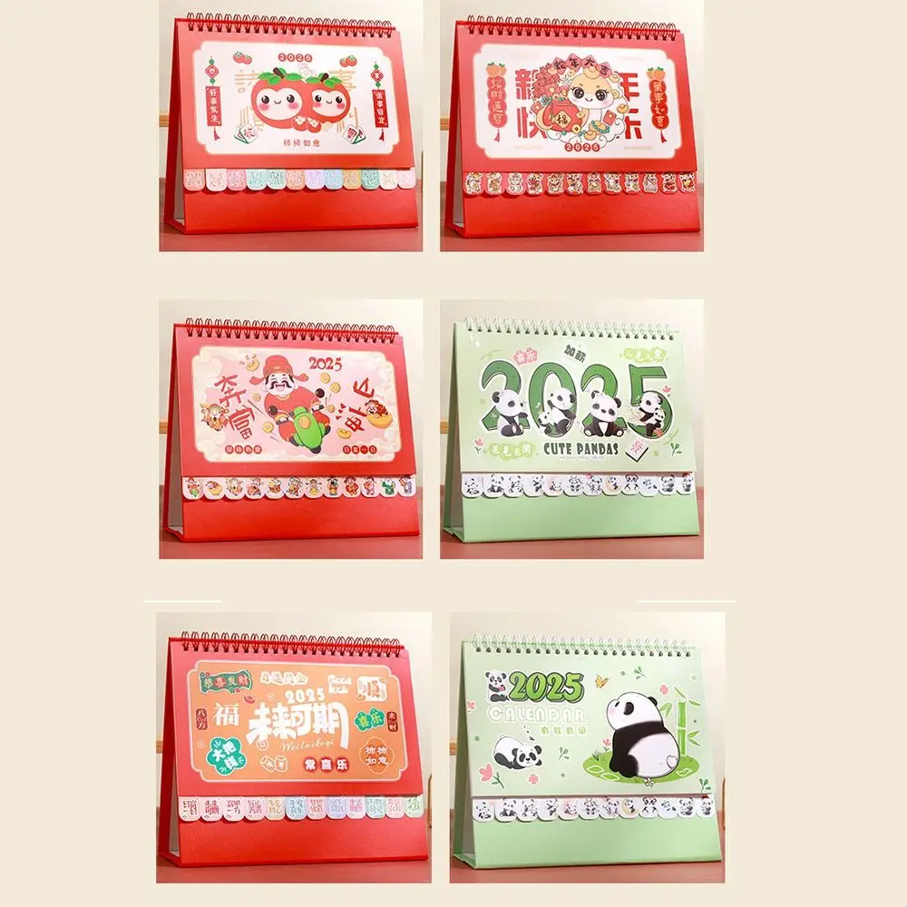 Calendario da tavolo Flip 2025 in piedi Programma giornaliero mensile Flip Calendario mensile Pianificazione Calendario da tavolo Panda Capodanno