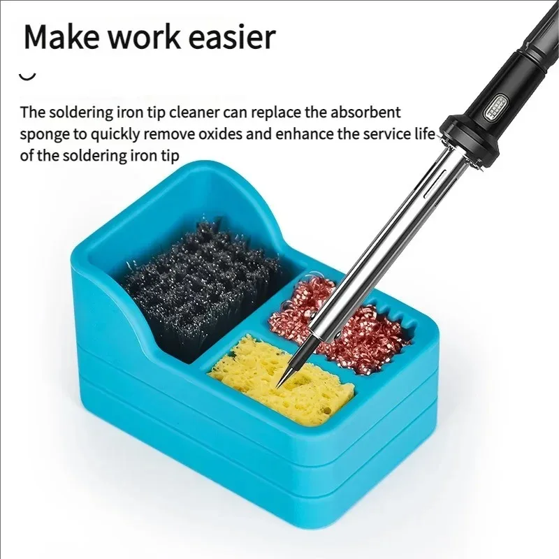 New 1/2 PCS Soldering Solder Iron Tip Cleaner Cleaning Steel Wire Brush Soldering Station Clean Pad Tin Remove Brush