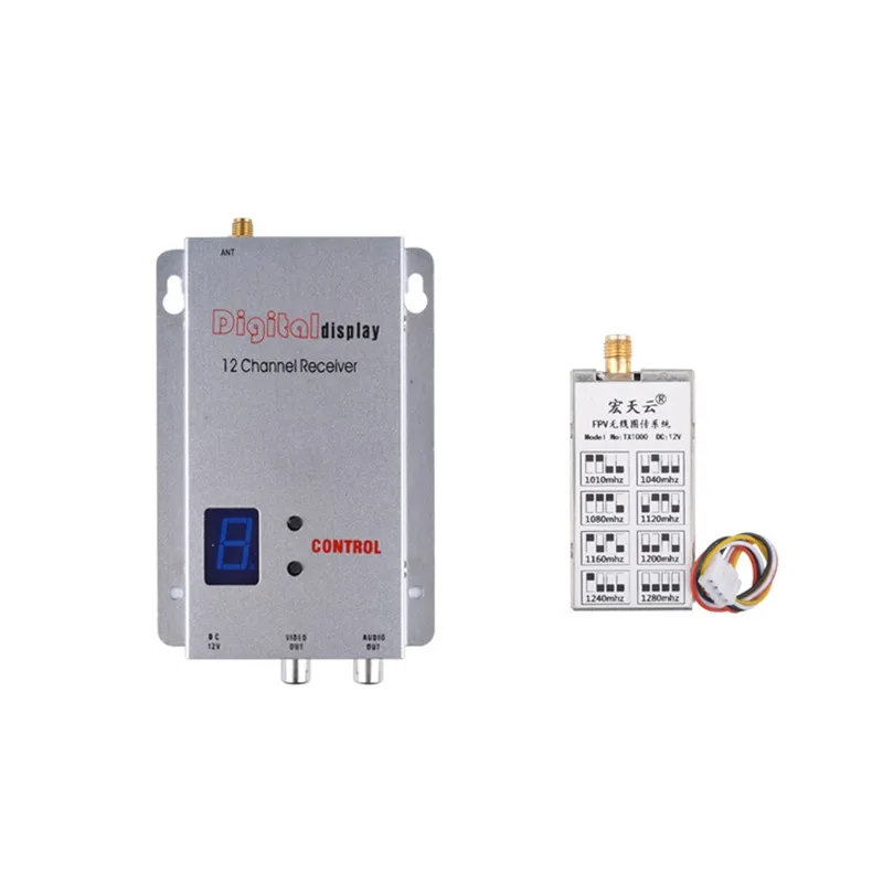 1.2G 1W 1000mW 8CH TX1000送信機または1.2g TX 12CH受信機RX FPVコンボ、RCモデルドローンクアッドロングレンジシステム、最大3km