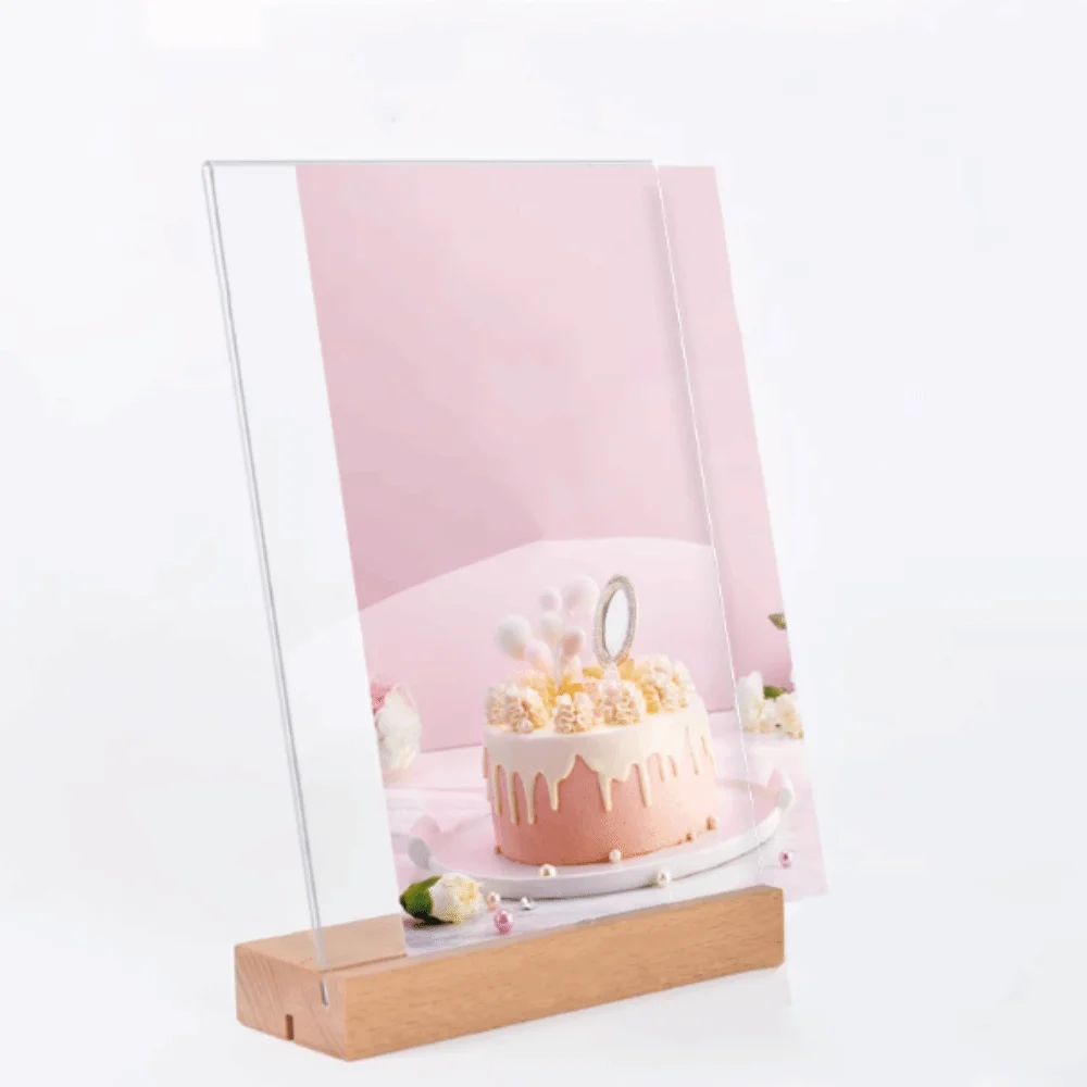 Suporte de Papel para Cardápio com Ranhura Inclinada/Reta, 2 Usos, Suporte de Sinalização de Cardápio Altamente Transparente, Impermeável e Reutilizável