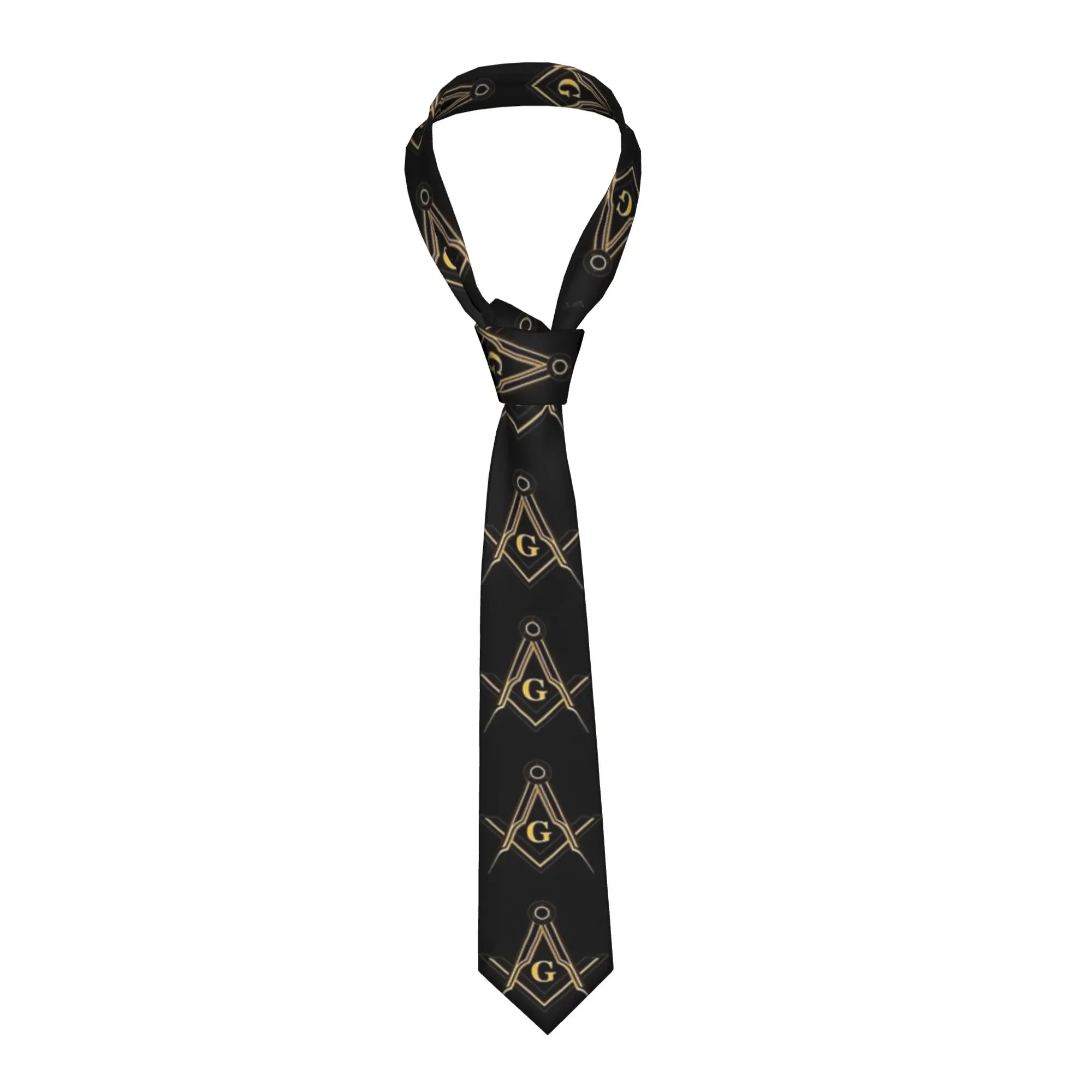 Masonic Freemasonry Symbol Tie Freemason Kawaii Funny Neck Ties For Unisex Adult Daily Wear Party Collar Tie Necktie Accessories