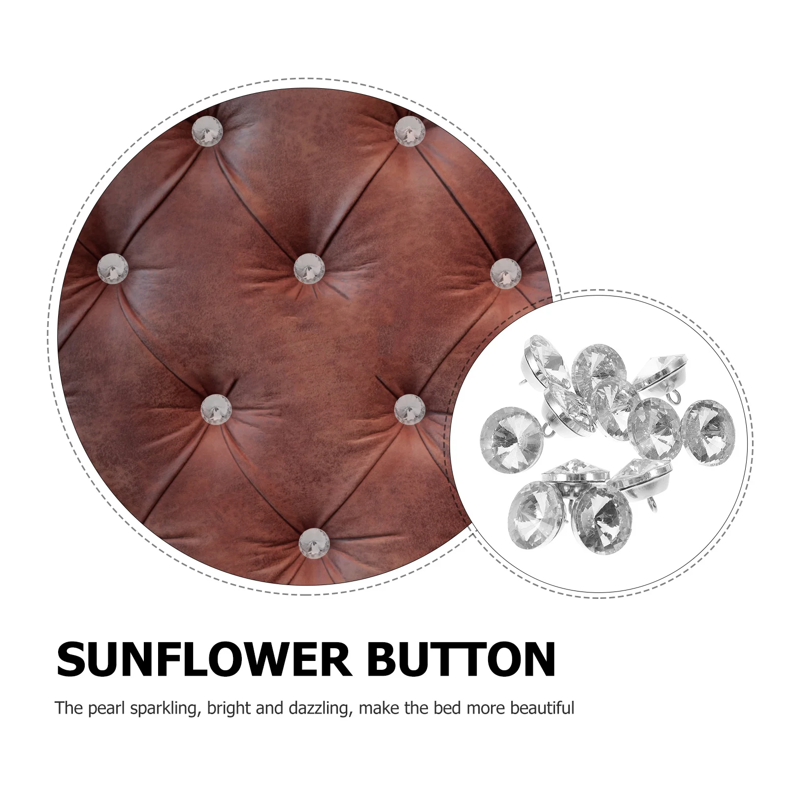 

50pcs Crystal Button Decor Acrylic Sewing Buttons For Diy Craft Upholstery Small Decorative Buttons Sofa Couch Jeans Hats