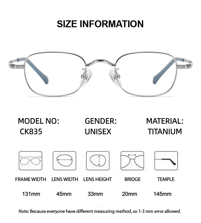 ELECCIOPN نظارات طبية من سبائك التيتانيوم إطار نظارات للنساء والرجال خفيف للغاية للكمبيوتر نظارات بصرية مضادة للأشعة الزرقاء #6