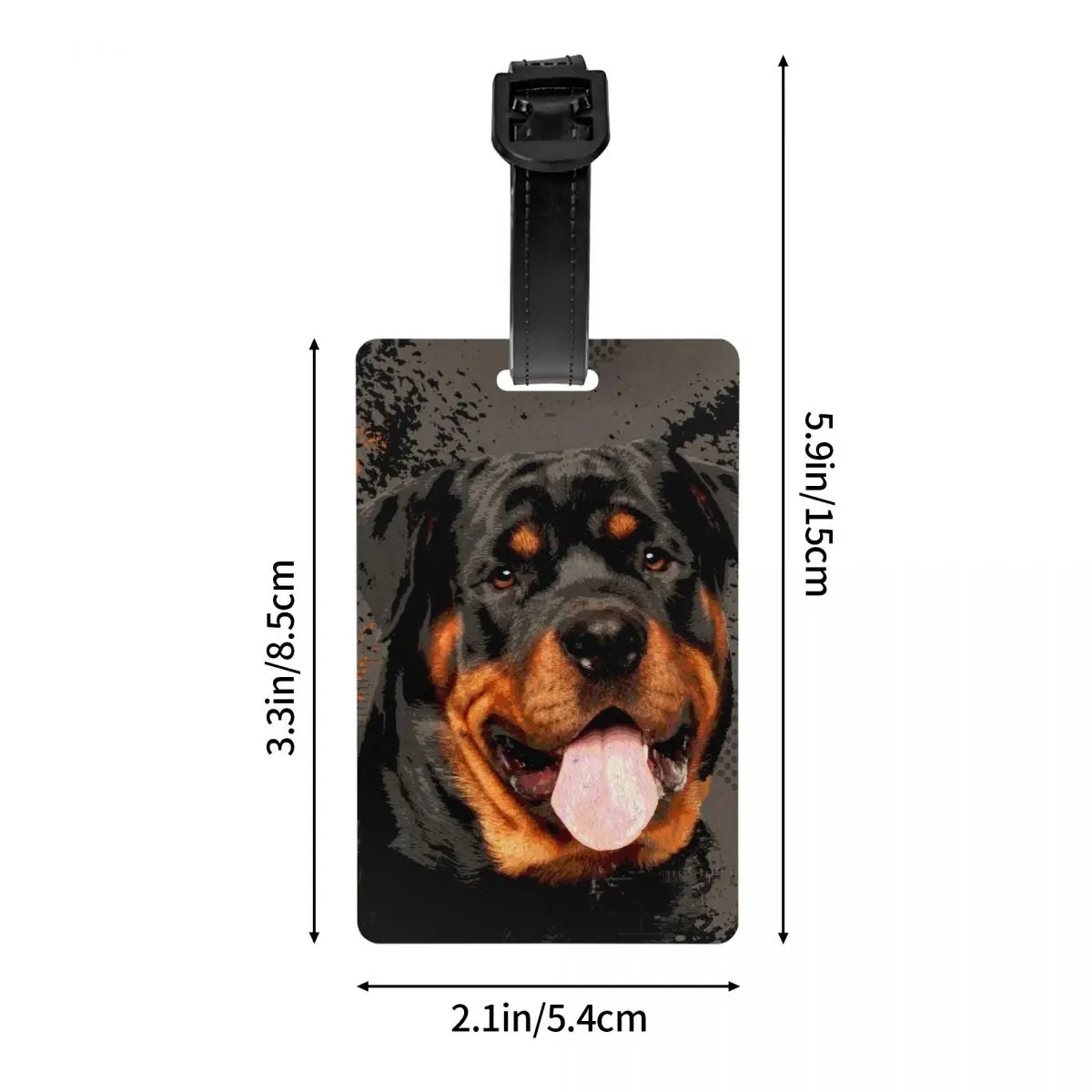 Rottweiler etiqueta de equipaje personalizada, Protección de Privacidad, Metzgerhund Rott Rottie Dog, etiquetas para bolsas de viaje, Maleta