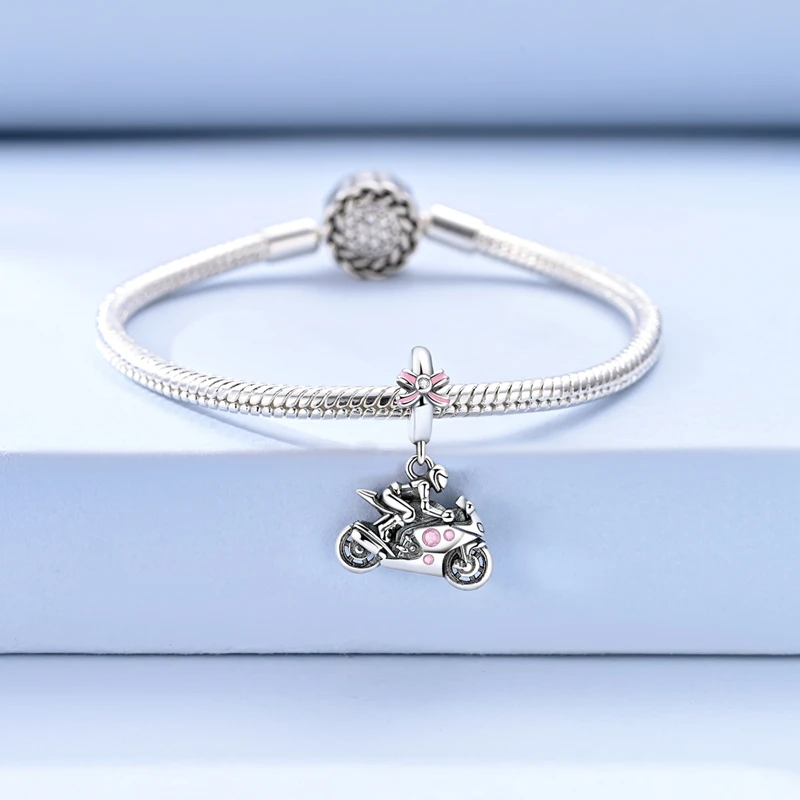 Women's 925 Sterling Silver Motorcycle Charms Bead