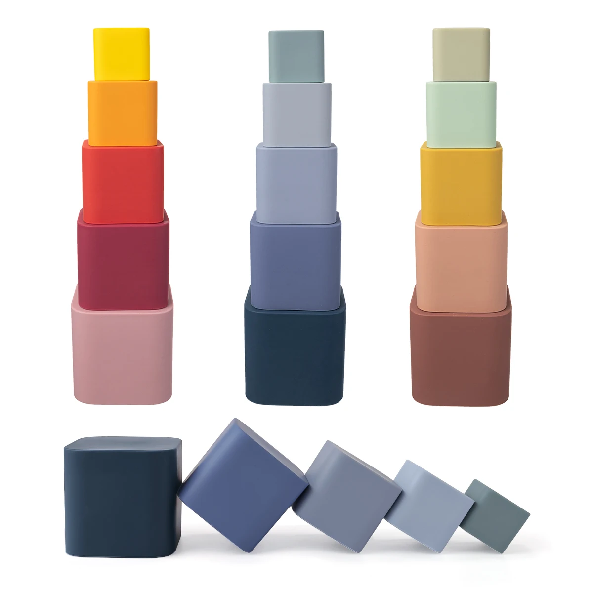 طفل سيليكون التراص الكؤوس اللعب BPA الحرة التعشيش مونتيسوري بناء الالعاب العملاقة كومة برج للأطفال الصغار الهدايا التعليمية المبكرة