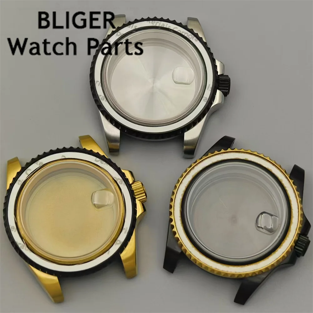 Корпус часов BLIGER 40 мм SUB для дайвинга, сапфировое стекло, подходит для GMT NH34 NH35 NH36 ETA2824 2836 PT5000 Miyota 8215 Mingzhu DG 2813, механизм