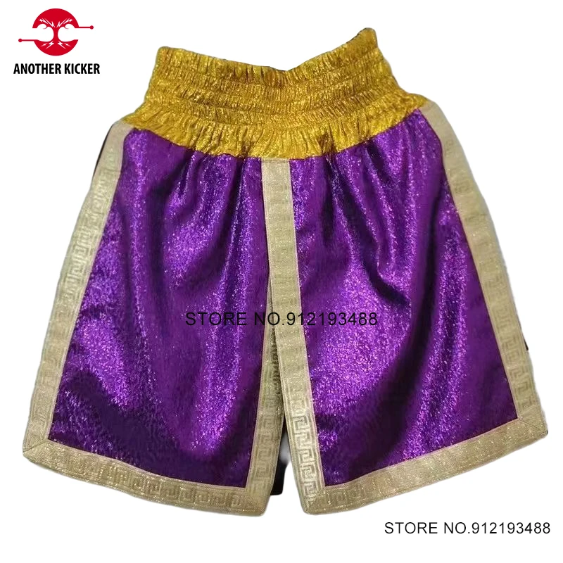 Muay Thai Shorts Purple Free Kicking Kickboxing Shorts Men Women Child Martial Arts Cage Fighting Kick Boxing Training Pants