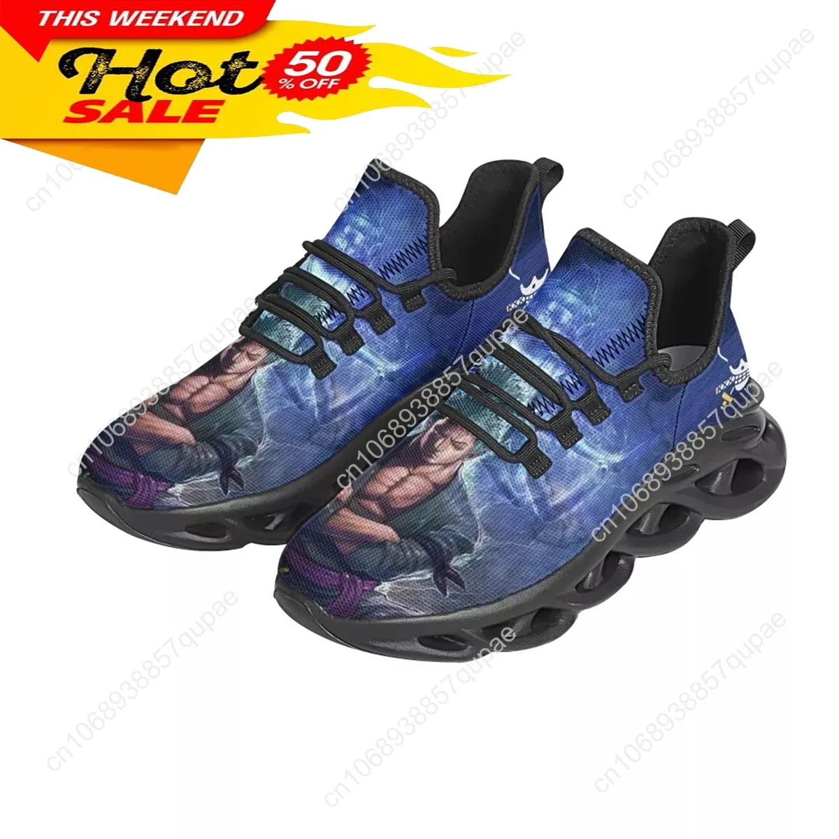 

Japaniese Anime One Pice Zoro Pattern Fashion Men Sneakers Mesh Casual Shoes Lac-up Lightweight Vulcanize Shoes New