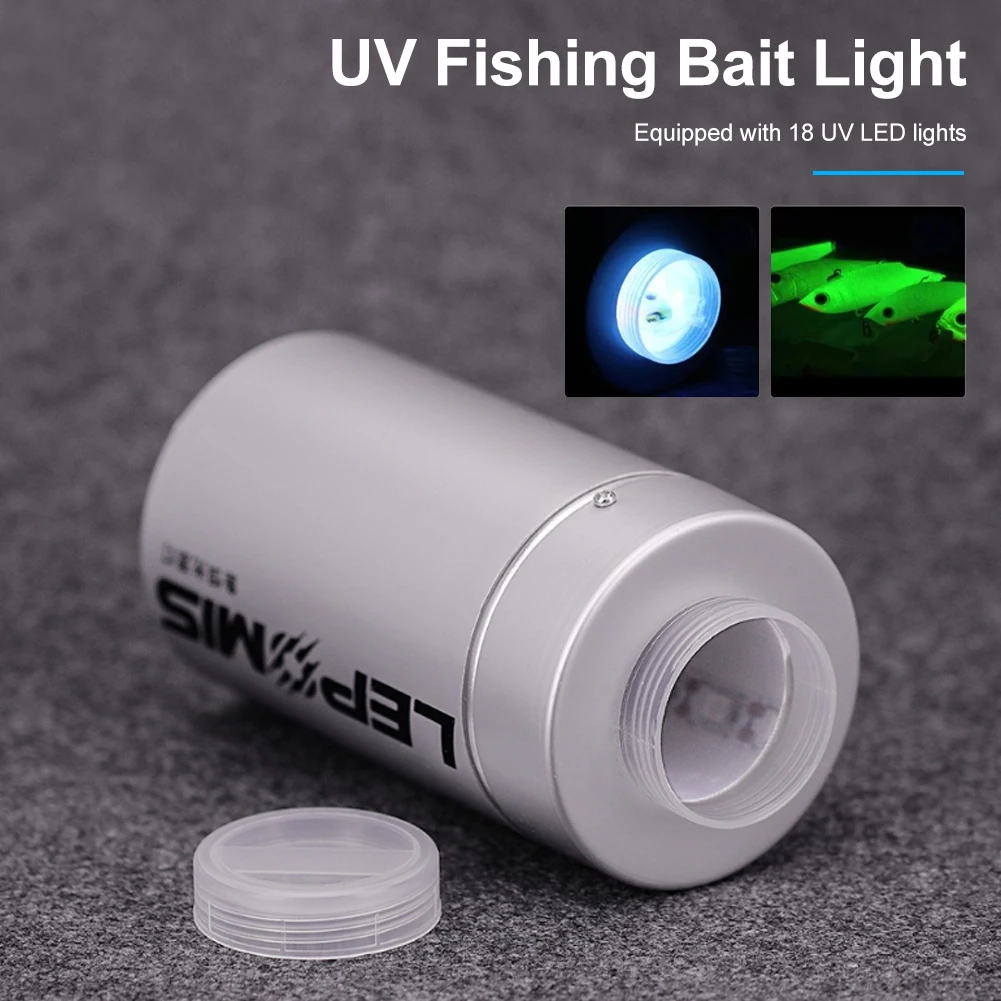 Plantilla de pesca con encendedor UV, cebo suave, luz LED Flash que brilla en la oscuridad, funciona con pilas, aparejos de pesca, luz de calamar