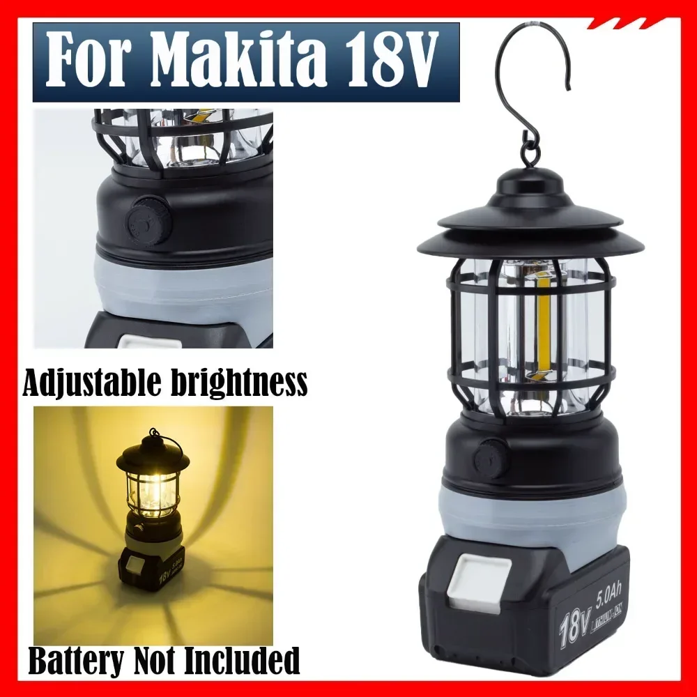 Portable Hanging LED Work Light For Makita 18V Li-ion Battery Outdoor Camping Lantern Fishing Lamp  (Not include  battery)