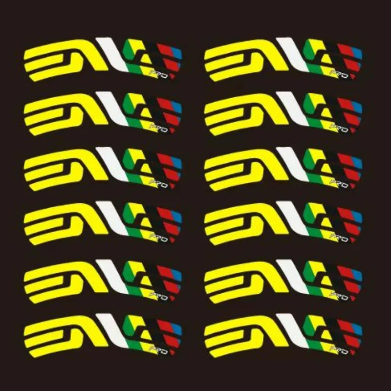 12 قطعة/ورقة، ملصقات زخرفية للدراجة - ملصقات ركوب الدراجات والفينيل، شريط مصمم لف محور عجلة الطريق السريع للعجلة #3