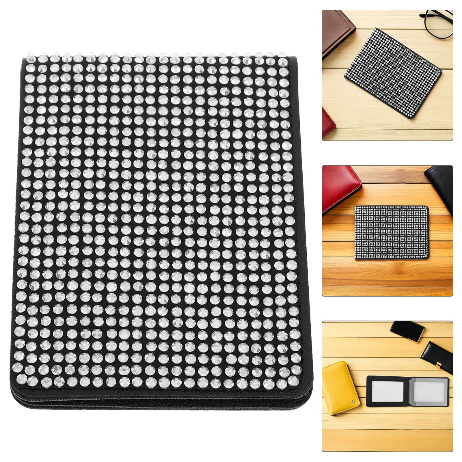 

Car Driving License Card Holder Slim Faux Rhinestone Design For Document Organizer Storage Wallet Auto Paperwork Holder