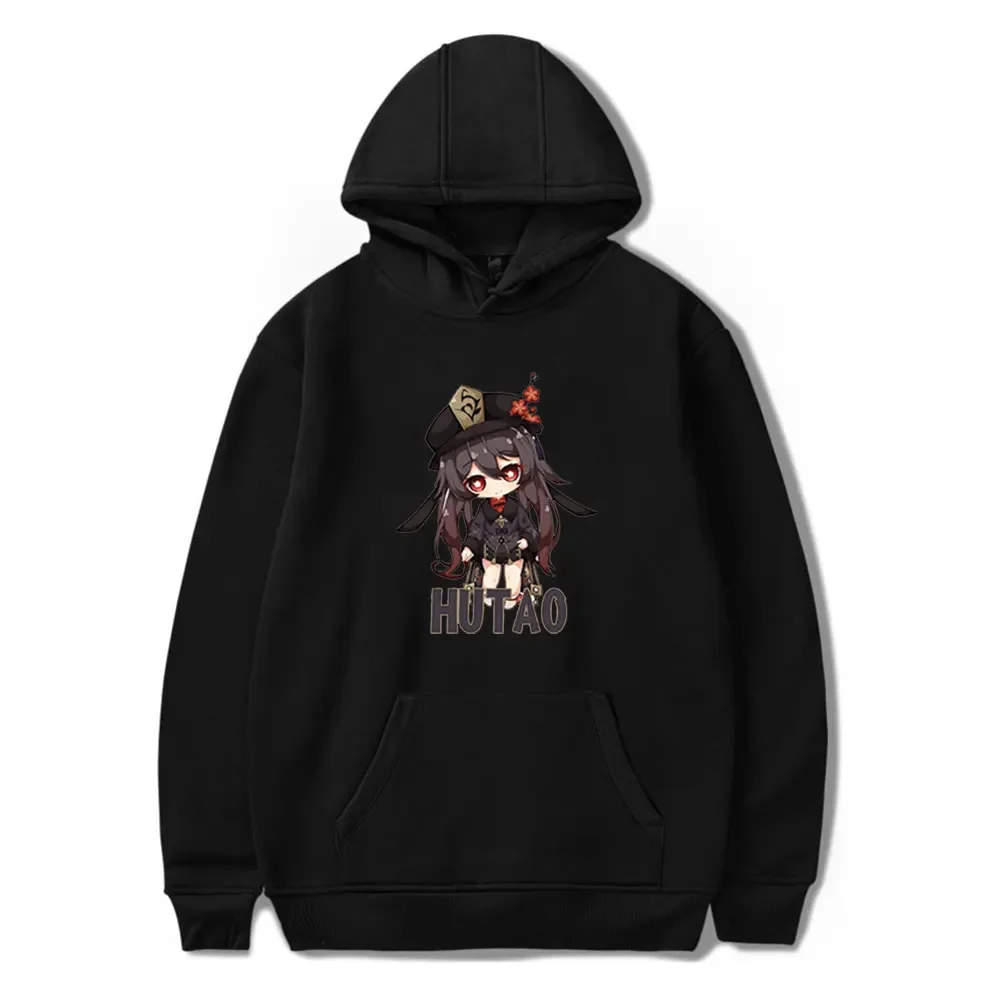 Hot Game Print Hoodie Genshin Impact Hutao Graphics Bluza z długim rękawem Harajuku Unisex Streetwear Pullovers Bluzy damskie