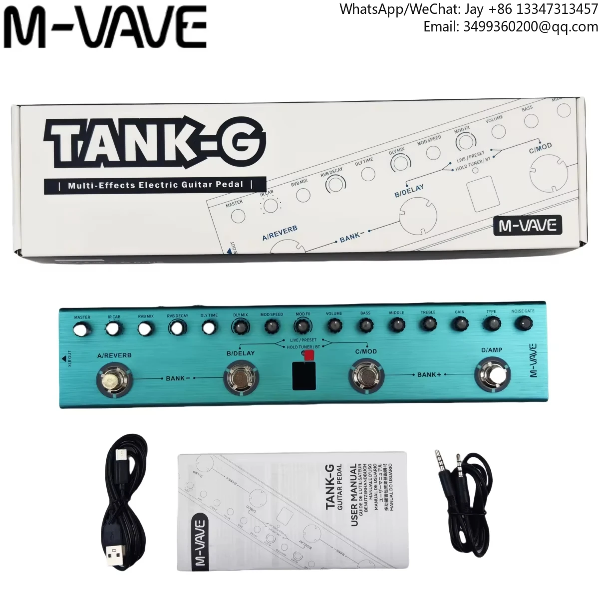 

M-VAVE Tank-G/B Pro Studio Rack/36 Presets + 8 IR Cabinets | 3D DSP Effects Chain W/ 48kHz USB-C Audio Interface