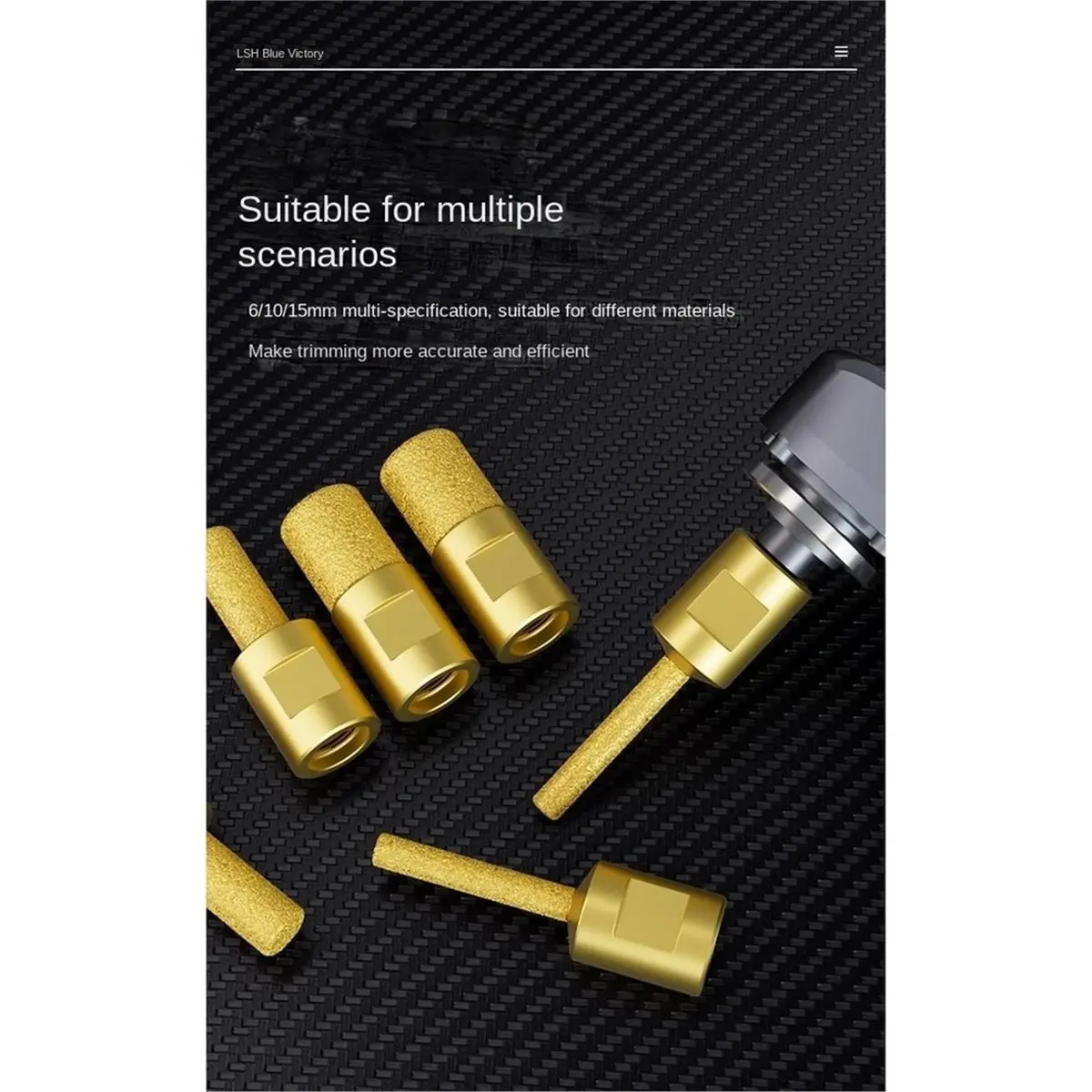 3pcs M10 6-10-15mm Grinding Head Wear-Resistant Brazing Angle Grinder Grinding Head Impact Resistant